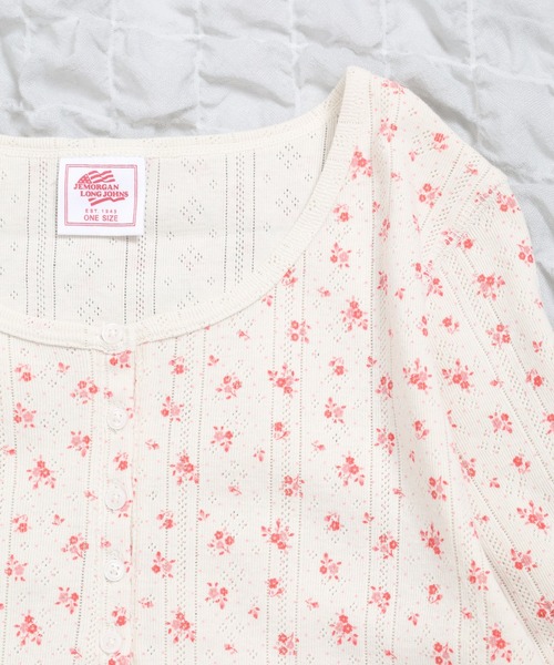 JEMORGAN(ジェーイーモーガン)の「JEMORGAN アイレットフライス花柄ハーフスリーブヘンリー(パック)(Tシャツ/カットソー・レディース・ブラック/ブルー/レッド/ネイビー・F)」の10枚目の写真