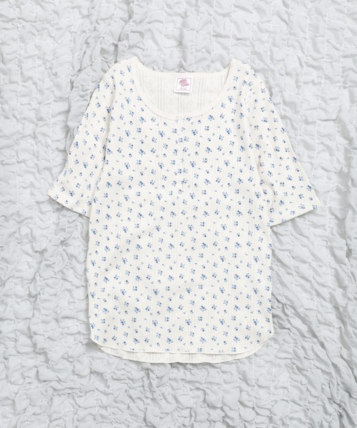 JEMORGAN(ジェーイーモーガン)の「JEMORGAN アイレットフライス花柄ハーフスリーブヘンリー(パック)(Tシャツ/カットソー・レディース・ブラック/ブルー/レッド/ネイビー・F)」の7枚目の写真