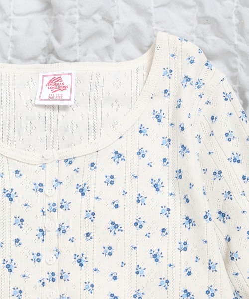 JEMORGAN(ジェーイーモーガン)の「JEMORGAN アイレットフライス花柄ハーフスリーブヘンリー(パック)(Tシャツ/カットソー・レディース・ブラック/ブルー/レッド/ネイビー・F)」の8枚目の写真