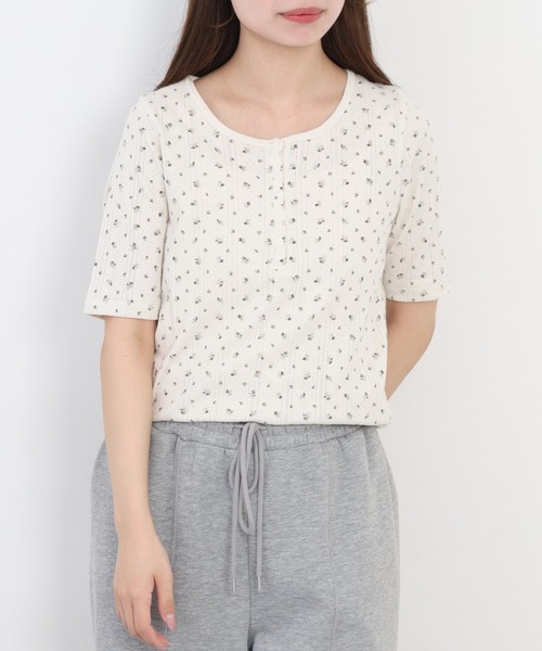 JEMORGAN(ジェーイーモーガン)の「JEMORGAN アイレットフライス花柄ハーフスリーブヘンリー(パック)(Tシャツ/カットソー・レディース・ブラック/ブルー/レッド/ネイビー・F)」の20枚目の写真