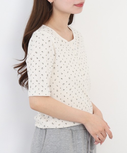 JEMORGAN(ジェーイーモーガン)の「JEMORGAN アイレットフライス花柄ハーフスリーブヘンリー(パック)(Tシャツ/カットソー・レディース・ブラック/ブルー/レッド/ネイビー・F)」の21枚目の写真