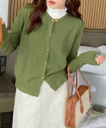 CELENA BEATS（セレナビーツ）の「ゴールド ボタン クルーネック カーディガン（カーディガン/ボレロ）」