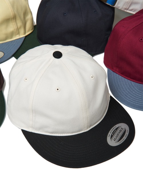 FLEXFIT(フレックスフィット)の「【FLEXFIT】Retro Style Cap Two Tone(キャップ・メンズ・ネイビー/ブラウン/ライトイエロー/ブルー/ブラック/ワイン・フリー)」の1枚目の写真