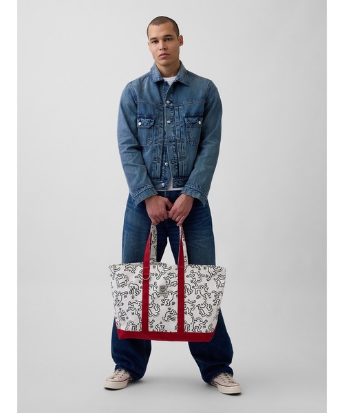 GAP（ギャップ）の「キース・ヘリング キャンバス トートバッグ（トートバッグ・メンズ・ベージュ・ONE SIZE）」の2枚目の写真