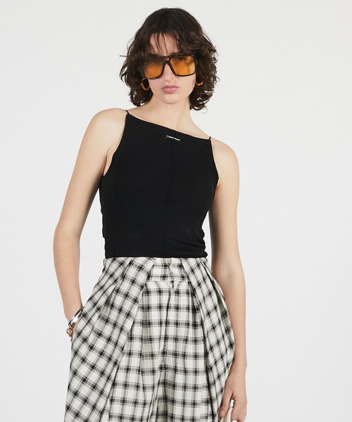 PRANK PROJECT(プランクプロジェクト)の「【2026Summer Pre-Order】シアーヘムカップインキャミ / Sheer Hem Cup-In Cami(キャミソール・レディース・チャコールグレー/ブラック/アイボリー・FREE)」の2枚目の写真