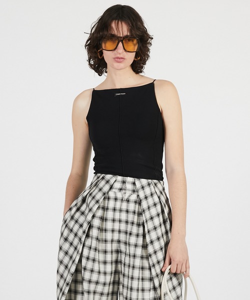 PRANK PROJECT(プランクプロジェクト)の「【2026Summer Pre-Order】シアーヘムカップインキャミ / Sheer Hem Cup-In Cami(キャミソール・レディース・チャコールグレー/ブラック/アイボリー・FREE)」の7枚目の写真