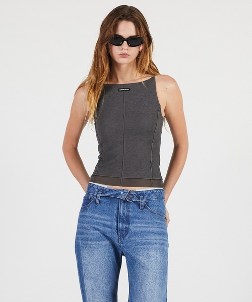 PRANK PROJECT(プランクプロジェクト)の「【2026Summer Pre-Order】シアーヘムカップインキャミ / Sheer Hem Cup-In Cami(キャミソール・レディース・チャコールグレー/ブラック/アイボリー・FREE)」の11枚目の写真