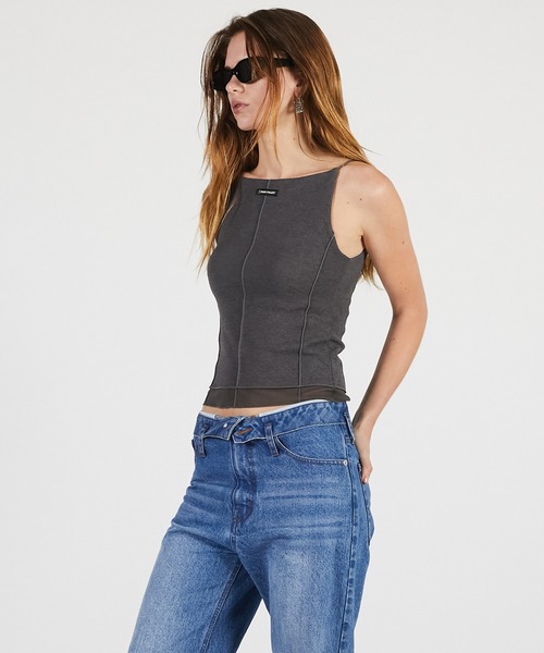 PRANK PROJECT(プランクプロジェクト)の「【2026Summer Pre-Order】シアーヘムカップインキャミ / Sheer Hem Cup-In Cami(キャミソール・レディース・チャコールグレー/ブラック/アイボリー・FREE)」の12枚目の写真