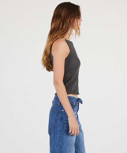 PRANK PROJECT(プランクプロジェクト)の「【2026Summer Pre-Order】シアーヘムカップインキャミ / Sheer Hem Cup-In Cami(キャミソール・レディース・チャコールグレー/ブラック/アイボリー・FREE)」の13枚目の写真