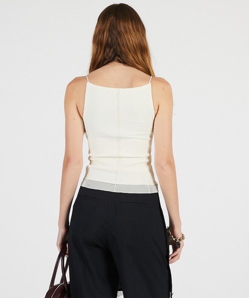 PRANK PROJECT(プランクプロジェクト)の「【2026Summer Pre-Order】シアーヘムカップインキャミ / Sheer Hem Cup-In Cami(キャミソール・レディース・チャコールグレー/ブラック/アイボリー・FREE)」の17枚目の写真