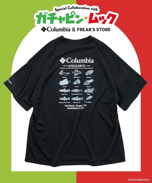 Columbia(コロンビア)の「限定展開 ガチャピン・ムック×Columbia×FREAK'S STORE 別注 インペリアルパーク ルアーモチーフ バックプリント Tシャツ(Tシャツ/カットソー・メンズ・チャコールグレー/ブラック/ホワイト/ベージュ・X-LARGE/LARGE/MEDIUM/SMALL)」の7枚目の写真