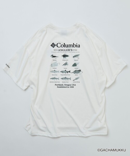 Columbia(コロンビア)の「限定展開 ガチャピン・ムック×Columbia×FREAK'S STORE 別注 インペリアルパーク ルアーモチーフ バックプリント Tシャツ(Tシャツ/カットソー・メンズ・チャコールグレー/ブラック/ホワイト/ベージュ・X-LARGE/LARGE/MEDIUM/SMALL)」の9枚目の写真
