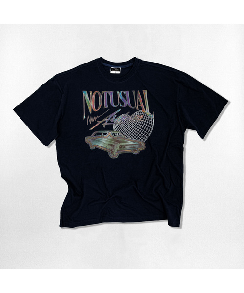 NOTUSUAL(ノットユージュアル)の「nuクロミカ オーバーサイズ 半袖Tシャツ 4カラー(Tシャツ/カットソー・レディース・ホワイト/ブラック/ネイビー/ホワイト×グレー・SMALL/MEDIUM/LARGE/X-LARGE)」の4枚目の写真