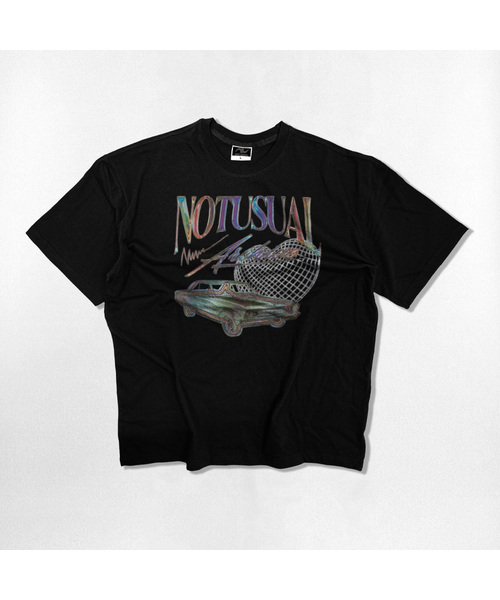 NOTUSUAL(ノットユージュアル)の「nuクロミカ オーバーサイズ 半袖Tシャツ 4カラー(Tシャツ/カットソー・レディース・ホワイト/ブラック/ネイビー/ホワイト×グレー・SMALL/MEDIUM/LARGE/X-LARGE)」の1枚目の写真