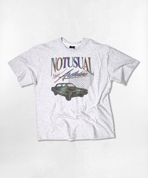 NOTUSUAL(ノットユージュアル)の「nuクロミカ オーバーサイズ 半袖Tシャツ 4カラー(Tシャツ/カットソー・レディース・ホワイト/ブラック/ネイビー/ホワイト×グレー・SMALL/MEDIUM/LARGE/X-LARGE)」の6枚目の写真