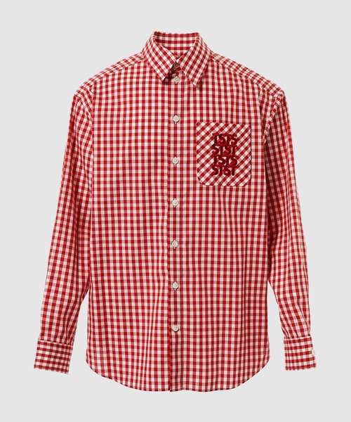 TSTS（ティーエスティーエス）の「TSTS GINGHAM SHIRT（シャツ/ブラウス・メンズ・ネイビー/サックスブルー/グレー/ピンク/レッド/ブラック/グリーン・L）」の7枚目の写真