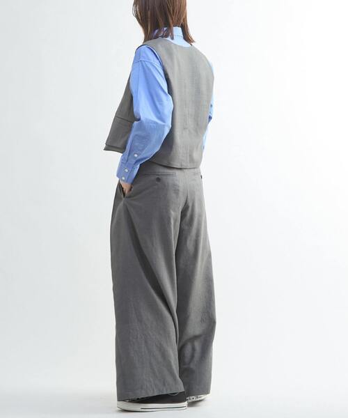 CONVERSE TOKYO(コンバーストウキョウ)の「【HL】LINEN LIKE SHORT VEST(ベスト・レディース・ブラウン/グレー・FREE)」の12枚目の写真