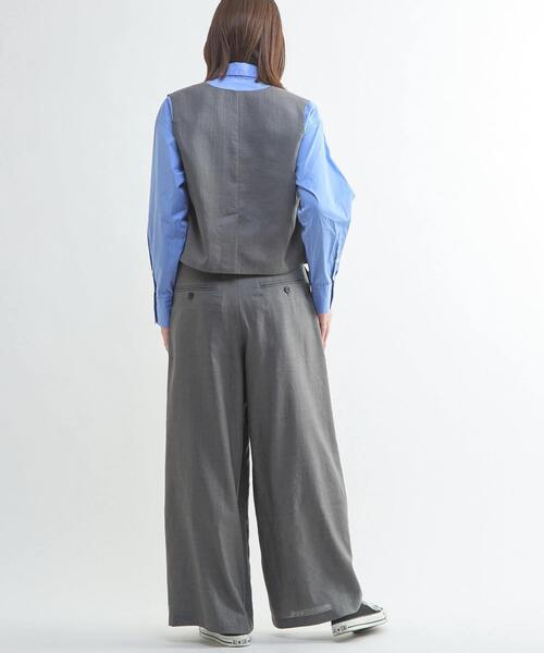 CONVERSE TOKYO(コンバーストウキョウ)の「【HL】LINEN LIKE SHORT VEST(ベスト・レディース・ブラウン/グレー・FREE)」の13枚目の写真
