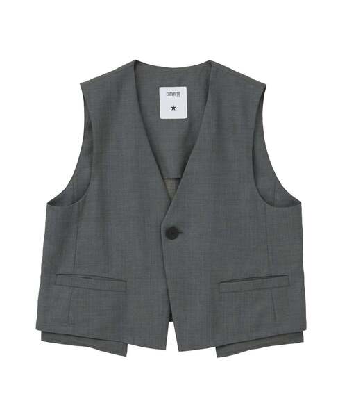 CONVERSE TOKYO(コンバーストウキョウ)の「【HL】LINEN LIKE SHORT VEST(ベスト・レディース・ブラウン/グレー・FREE)」の14枚目の写真