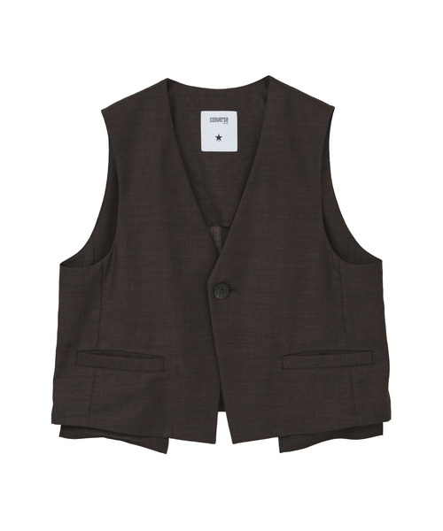 CONVERSE TOKYO(コンバーストウキョウ)の「【HL】LINEN LIKE SHORT VEST(ベスト・レディース・ブラウン/グレー・FREE)」の15枚目の写真