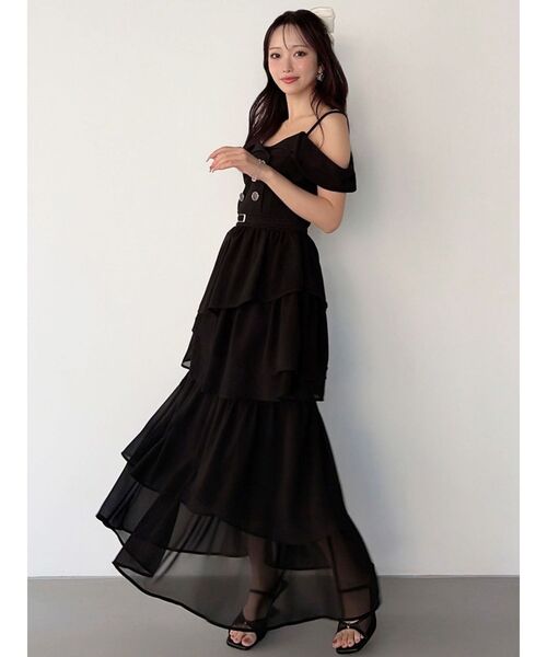 RESEXXY（リゼクシー）の「2WAYオフショルドッキングワンピース（ワンピース・レディース・ブラック/アイボリー/チャコールグレー・FREE）」の8枚目の写真