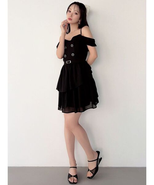 RESEXXY（リゼクシー）の「2WAYオフショルドッキングワンピース（ワンピース・レディース・ブラック/アイボリー/チャコールグレー・FREE）」の13枚目の写真