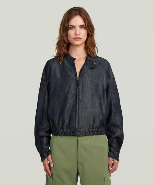 G-STAR(ジースター)の「Summer Bomber Jacket/ライトウェイトジップアップボンバーブルゾン(ブルゾン・レディース・ダークインディゴブルー・SMALL/X-SMALL)」の1枚目の写真
