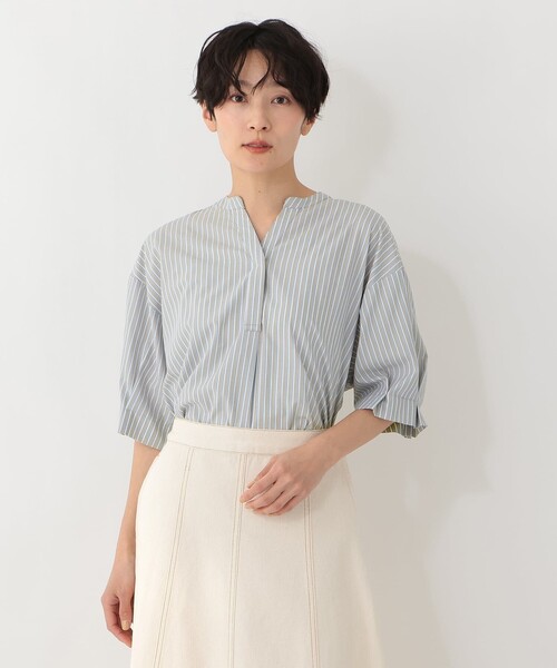 Afternoon Tea(アフタヌーンティー)の「バンセルクールスキッパーブラウス(シャツ/ブラウス・レディース・ブルー/ネイビー/ブラウン・MEDIUM)」の3枚目の写真