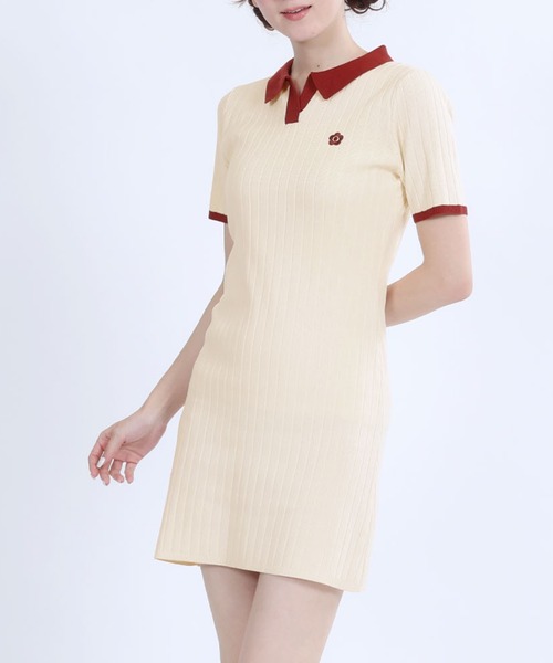 MARY QUANT(マリークワント)の「ワイドリブニット ワンピース(ワンピース・レディース・ネイビー/グレー/アイボリー・M)」の2枚目の写真
