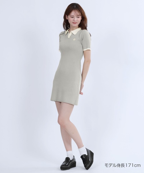 MARY QUANT(マリークワント)の「ワイドリブニット ワンピース(ワンピース・レディース・ネイビー/グレー/アイボリー・M)」の10枚目の写真