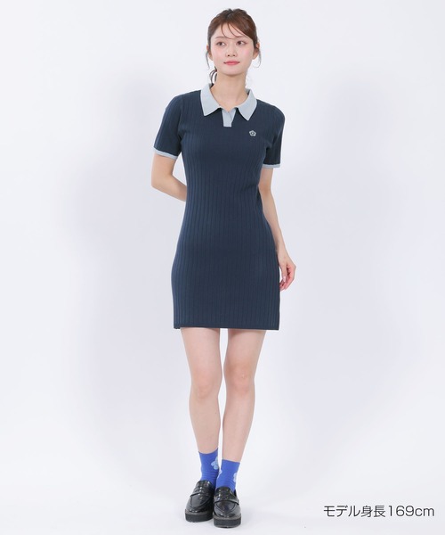 MARY QUANT(マリークワント)の「ワイドリブニット ワンピース(ワンピース・レディース・ネイビー/グレー/アイボリー・M)」の14枚目の写真