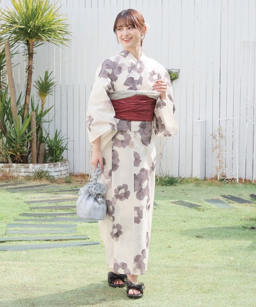 Honeys（ハニーズ）の「浴衣巾着（フリル）（和装小物・レディース・アイボリー系1/サックスブルー系1/アイボリー/ライトピンク・FREE）」の13枚目の写真
