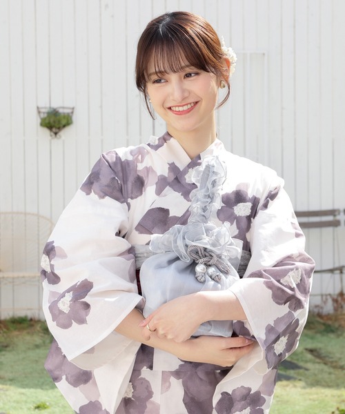 Honeys（ハニーズ）の「浴衣巾着（フリル）（和装小物・レディース・アイボリー系1/サックスブルー系1/アイボリー/ライトピンク・FREE）」の17枚目の写真