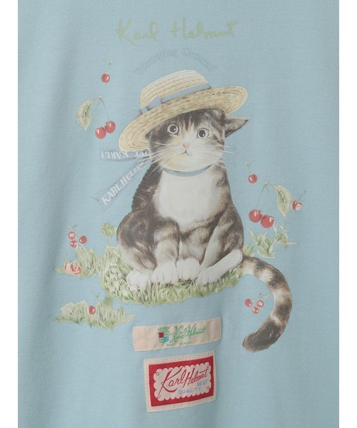 さくらんぼの丘のねこプリントTシャツ（Tシャツ/カットソー）｜KARL