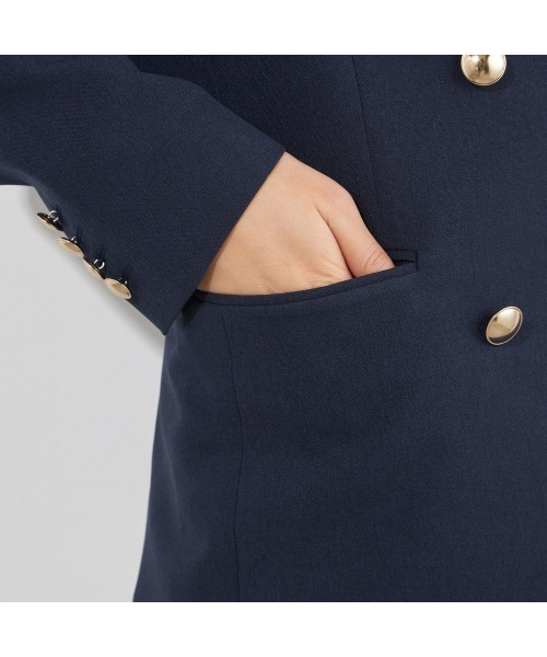 SUIT SELECT(スーツセレクト)の「【おうちで洗えるストレッチジャケット】【春夏】6釦2掛けダブルブレザー メタル釦/「4S」(テーラードジャケット・レディース・ネイビー/パープル/ブラウン/ピンク/グレー・SMALL/MEDIUM/LARGE/X-LARGE/XX-LARGE)」の16枚目の写真