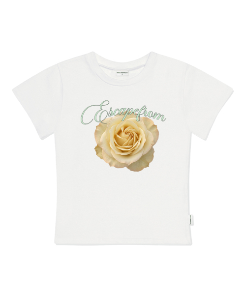ESCAPEFROM(エスケープフロム)の「レモンリアルローズプリントスリムフィット半袖Tシャツアイボリー(Tシャツ/カットソー・レディース・その他・MEDIUM/LARGE)」の1枚目の写真