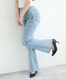 .worksストレッチデニムまきまき3wayフレアーパンツ