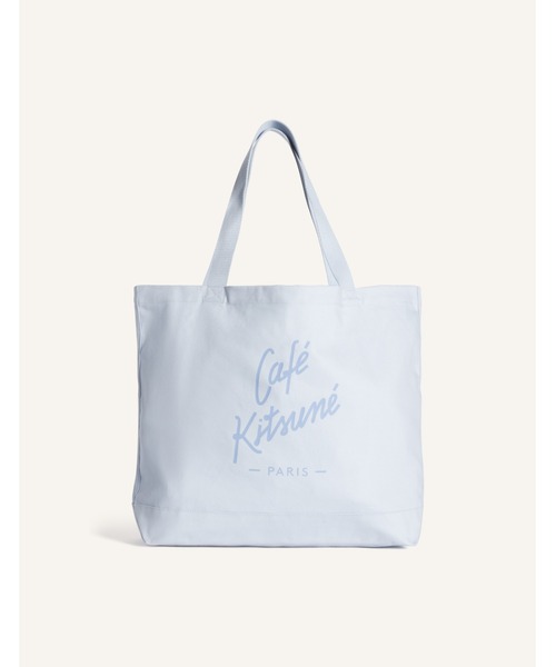 Maison Kitsune(メゾンキツネ)の「CAFE KITSUNE TOTE(トートバッグ・メンズ・スカイブルー系・U)」の1枚目の写真