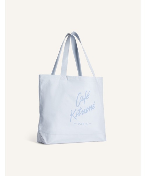 Maison Kitsune(メゾンキツネ)の「CAFE KITSUNE TOTE(トートバッグ・メンズ・スカイブルー系・U)」の2枚目の写真