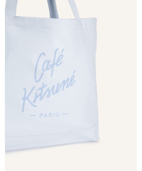 Maison Kitsune(メゾンキツネ)の「CAFE KITSUNE TOTE(トートバッグ・メンズ・スカイブルー系・U)」の4枚目の写真