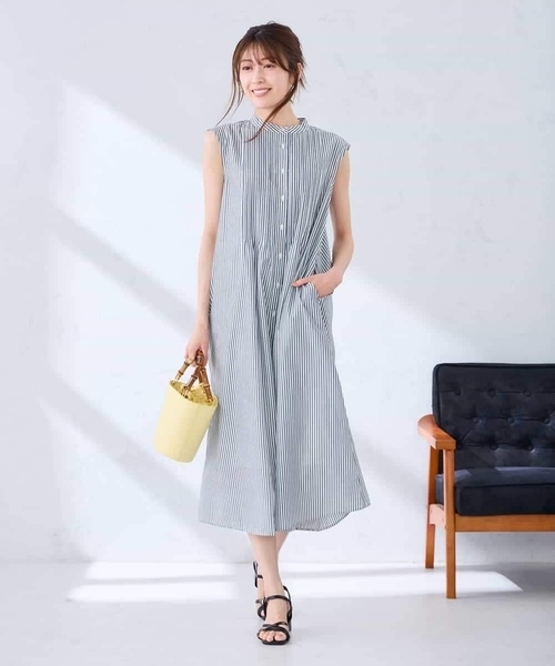 a.v.v(アーヴェヴェ)の「フレアシャツワンピース(ワンピース・レディース・ブラック/ネイビー・38/40)」の10枚目の写真