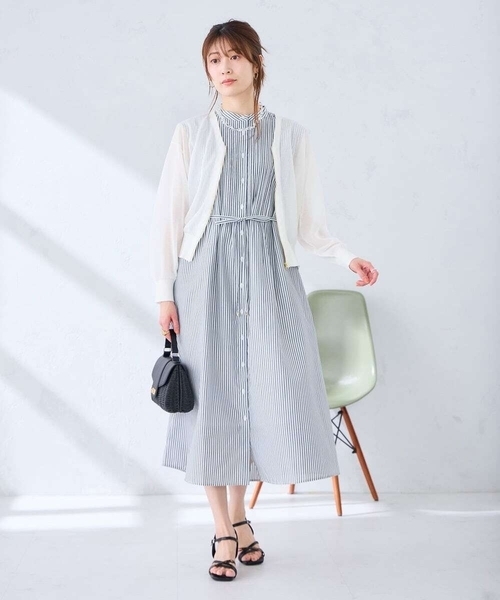 a.v.v(アーヴェヴェ)の「フレアシャツワンピース(ワンピース・レディース・ブラック/ネイビー・38/40)」の15枚目の写真