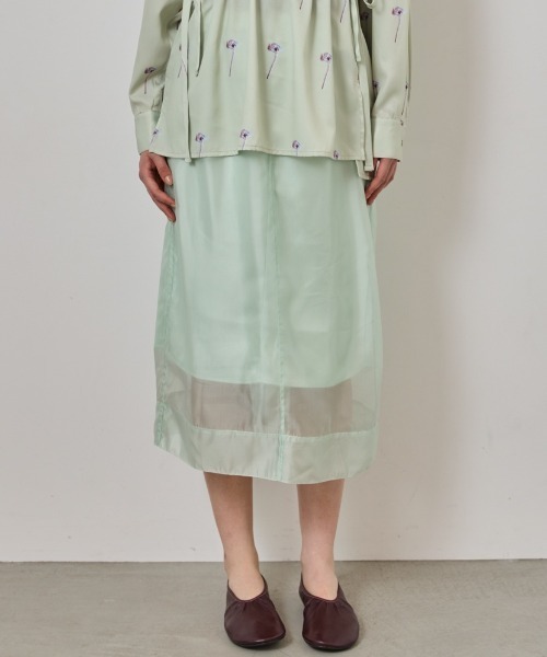 COMMON+HAUS(コモンハウス)の「シースルースカート(スカート・レディース・ライトグリーン/オリーブ/ブラック・M/L)」の3枚目の写真