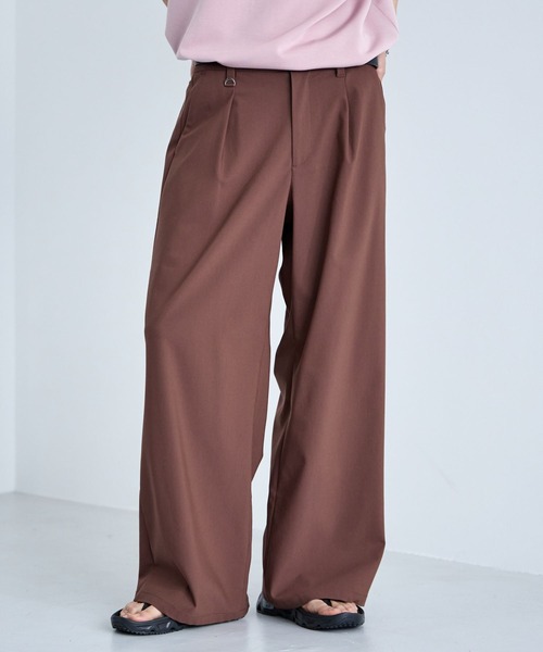 RAGEBLUE（レイジブルー）の「light TR Drape Wide Buggy Slacks / ライトTRワイドスラックス（スラックス・メンズ・ホワイト/グレー系その他/ブラック/ブラウン・SMALL/LARGE/MEDIUM）」の4枚目の写真