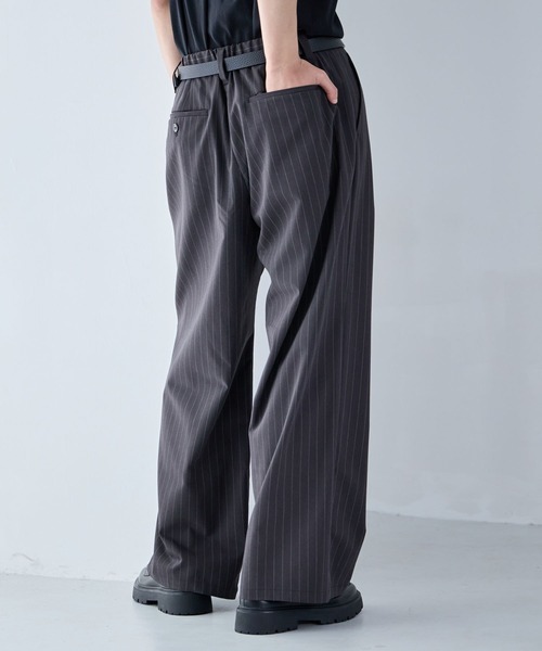 RAGEBLUE（レイジブルー）の「light TR Drape Wide Buggy Slacks / ライトTRワイドスラックス（スラックス・メンズ・ホワイト/グレー系その他/ブラック/ブラウン・SMALL/LARGE/MEDIUM）」の21枚目の写真