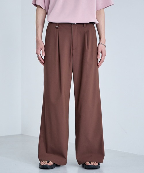 RAGEBLUE（レイジブルー）の「light TR Drape Wide Buggy Slacks / ライトTRワイドスラックス（スラックス・メンズ・ホワイト/グレー系その他/ブラック/ブラウン・SMALL/LARGE/MEDIUM）」の16枚目の写真