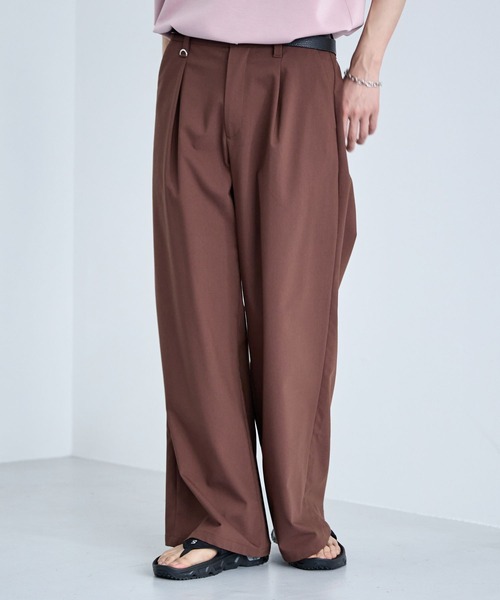 RAGEBLUE（レイジブルー）の「light TR Drape Wide Buggy Slacks / ライトTRワイドスラックス（スラックス・メンズ・ホワイト/グレー系その他/ブラック/ブラウン・SMALL/LARGE/MEDIUM）」の17枚目の写真