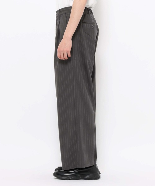 RAGEBLUE（レイジブルー）の「light TR Drape Wide Buggy Slacks / ライトTRワイドスラックス（スラックス・メンズ・ホワイト/グレー系その他/ブラック/ブラウン・SMALL/LARGE/MEDIUM）」の10枚目の写真