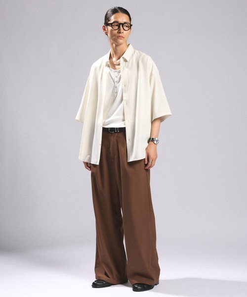 RAGEBLUE(レイジブルー)の「<接触冷感>light TR Drape Wide Buggy Slacks / ライトTRワイドスラックス(スラックス・メンズ・ホワイト/グレー系その他/ブラック/ブラウン/ブラック系その他・SMALL/LARGE/MEDIUM)」の16枚目の写真