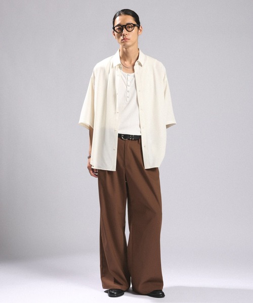 RAGEBLUE(レイジブルー)の「<接触冷感>light TR Drape Wide Buggy Slacks / ライトTRワイドスラックス(スラックス・メンズ・ホワイト/グレー系その他/ブラック/ブラウン/ブラック系その他・SMALL/LARGE/MEDIUM)」の17枚目の写真